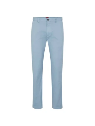 Pánske nohavice Hugo Boss slim fit z elastického bavlneného gabardénu modrej farby (50468314-451)