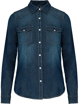 Kariban K 518 Džínsová blúzka s dlhými rukávmi 20.K518 blue jean Kariban K 518 Džínsová blúzka s dlhými rukávmi 20.K518 blue jean