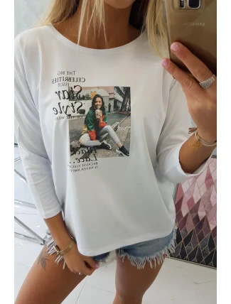 Blúzka s potlačou Star Style biela Blúzka s potlačou Star Style biela