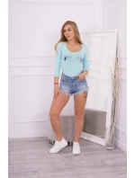 Blúzkové body s potlačou pištole mint