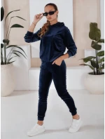 Dámsky tmavomodrý velúrový set SO COMFY FashionStreet AY0884 Dámsky tmavomodrý velúrový set SO COMFY FashionStreet AY0884