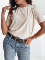 Dámske tričko WOMAN beige FashionStreet RY2552