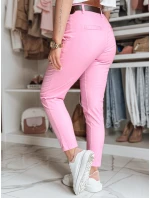 Dámske nohavice chinos s opaskom MODELA ružová FashionStreet UY2565 Dámske nohavice chinos s opaskom MODELA ružová FashionStreet UY2565
