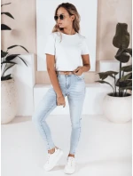 Dámske push up džínsy s kamienkami svetlo modré FashionStreet UY2808