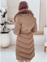 Dámska prešívaná zimná bunda s kožušinou FashionStreet camel TY5077 Dámska prešívaná zimná bunda s kožušinou FashionStreet camel TY5077