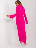 Ružové fluo maxi šaty s gombíkmi (7000) Ružové fluo maxi šaty s gombíkmi (7000)