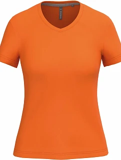 Kariban K 381 Dámske tričko s výstrihom do V 20.K381 oranžové
