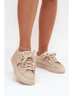 Ozdobené dámské tenisky béžové Calissea
