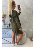Voľne padnúca khaki bunda s kapucňou