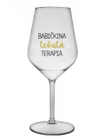 BABIČKINA TEKUTÁ TERAPIA - priehľadný nerozbitný pohár na víno 470 ml