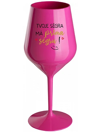 VAŠA SÉRIA MÁ PRIMÁRNU SÉRIU! - ružový nerozbitný pohár na víno 470 ml