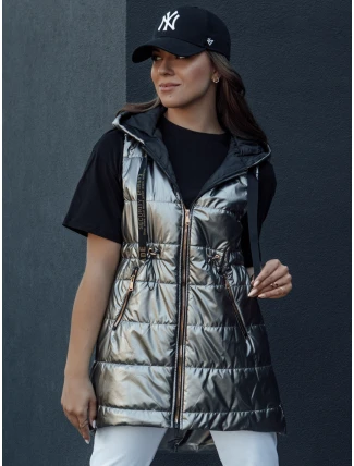Dámska prešívaná vesta PIXIECODE tmavo šedá FashionStreet TY4437