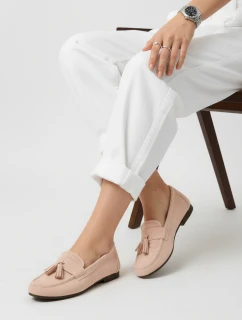 Dámske semišové mokasíny s ružovými chokrami FashionStreet ZY1364