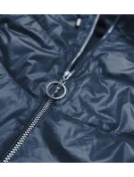 Modro-ružová dámska bunda s farebnou kapucňou (BH2005)