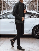 Pánska kožená bunda čierna FashionStreet TX4229