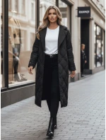 Dámsky prešívaný dlhý kabát TRENDIFY black FashionStreet TY4378z Dámsky prešívaný dlhý kabát TRENDIFY black FashionStreet TY4378z