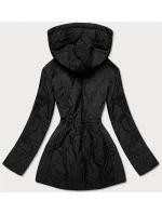 Čierno-karamelová obojstranná dámska prešívaná bunda (MHM-W589BIG)