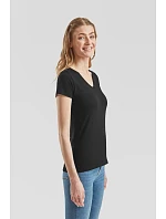 Fruit of the Loom Lady-Fit Valueweight V-Neck T Dámske tričko s výstrihom do V 16.1398 heather grey