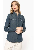 Kariban K 518 Džínsová blúzka s dlhými rukávmi 20.K518 blue jean Kariban K 518 Džínsová blúzka s dlhými rukávmi 20.K518 blue jean