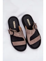 Dámske semišové papuče na platforme Brown Zazoo 3024 Dámske semišové papuče na platforme Brown Zazoo 3024