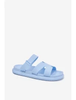 Gumowe Klapki Damskie Z Paskiem Niebieskie Tavirae