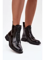 Dámske lakované čižmy D&A MR52-108 Black Dámske lakované čižmy D&A MR52-108 Black