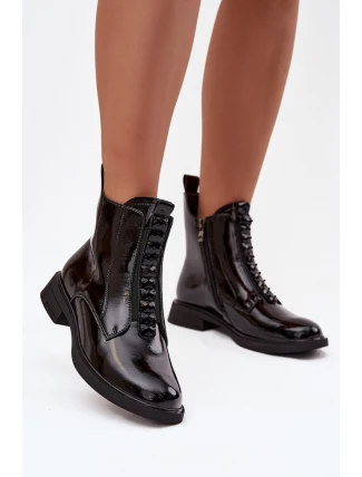 Dámske lakované čižmy D&A MR52-108 Black Dámske lakované čižmy D&A MR52-108 Black