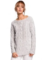 Sveter s výstrihom Bateau M511 sivý - Moe