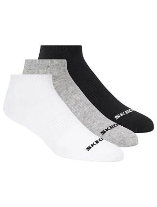 Skechers 3 ks unisex bez froté, neviditeľné ponožky S114041-107, biele, veľkosti 39–42