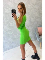 Šaty s gombíkovým výstrihom svetlo zelené