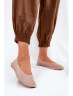 Zamszowe Baleriny Damskie Big Star RR274081 Różowe