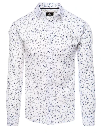 Pánska biela košeľa FashionStreet DX2435 Pánska biela košeľa FashionStreet DX2435