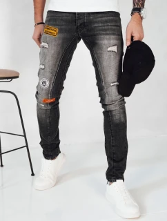 Pánske tmavosivé džínsové nohavice FashionStreet UX4150