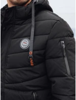 Pánska prešívaná zimná bunda s kapucňou čierna FashionStreet TX5059