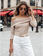 POLL dámska pruhovaná blúzka béžová FashionStreet RY2513 POLL dámska pruhovaná blúzka béžová FashionStreet RY2513
