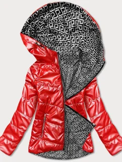 Červená dámska obojstranná bunda (BR9795-4)