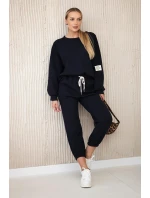 Súprava tepláky + nohavice maslová tkanina námornícka modrá Súprava tepláky + nohavice maslová tkanina námornícka modrá