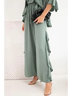 Dámsky viskózový boho set s volánmi khaki Dámsky viskózový boho set s volánmi khaki