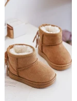 Dziecięce Ocieplane Botki Śniegowce Z Frędzlami Camel Mikyla