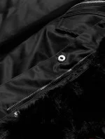Dámska parka s kožušinou čierna (5m762-392)