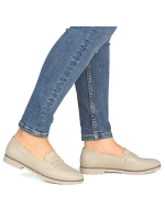 Dámske kožené mokasíny lords beige Rieker 75300-63 Dámske kožené mokasíny lords beige Rieker 75300-63