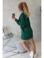 Oversize šaty s kapucňou tmavo zelené
