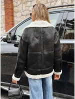 Dámska čierna bunda z ovčej kože ramones FashionStreet TY5246 Dámska čierna bunda z ovčej kože ramones FashionStreet TY5246