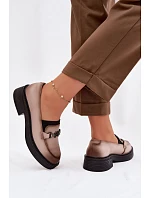 Kožené dámské mokasyny s ozdobným detailem Vinceza Béžové