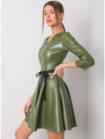 Zelené šaty z ekologickej kože