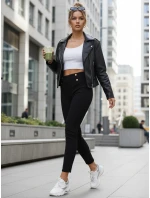 Dámske legíny s vysokým pásom čierne FashionStreet UY2849