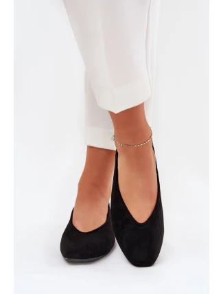 Klasyczne Baleriny Z Eko Zamszu Czarne Osallin