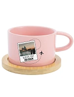 Personalizovaný keramický hrnček „MAKRONKA“ s fotografiou a cestovateľským motívom