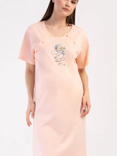 Dámska tehotenská nočná košeľa Stork s klobúkom
