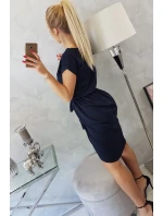 Šaty s obálkovým spodným dielom v tmavo modrej farbe Šaty s obálkovým spodným dielom v tmavo modrej farbe